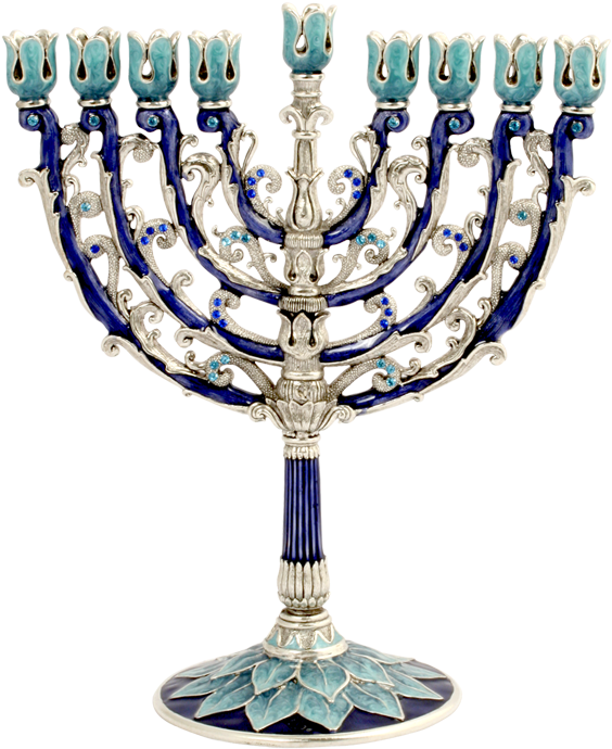 False Complete Hanukkah Menorah (800x800), Png Download