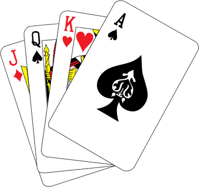 Download - Drawing Of Playing Cards (400x375), Png Download