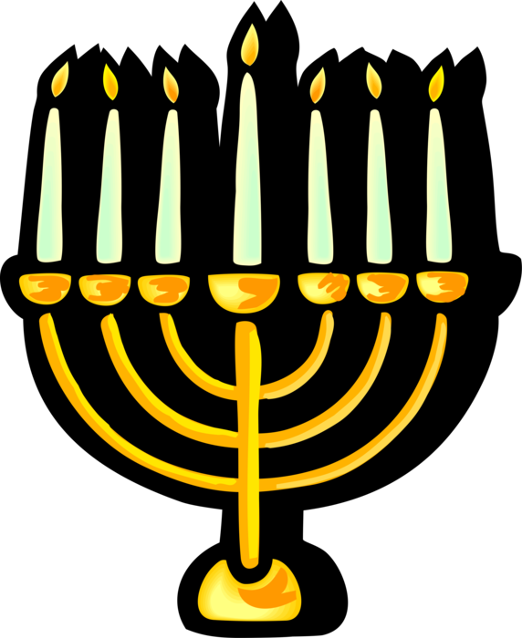Jewish Candles Image Illustration Of Chanukah Lampstand - Dance (572x700), Png Download
