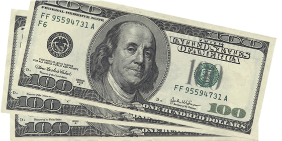 Dollar Banknotes Png Download Image - 100 Dollar Bill (580x280), Png Download
