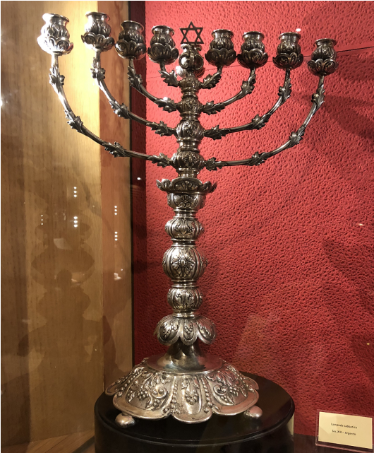 Menorah At The Ancient Jewish Ghetto In Venice - Jewish Ghetto (640x400), Png Download