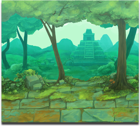 Platform Level Art - Mayan Temple 2d Background (600x500), Png Download