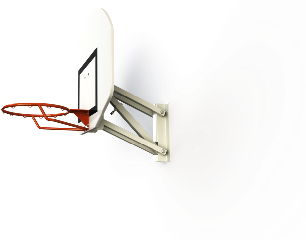 Basketball Goal Wall-mounted - Metalu Basketball Goal Wall-mounted - Adjustable Head (860x484), Png Download
