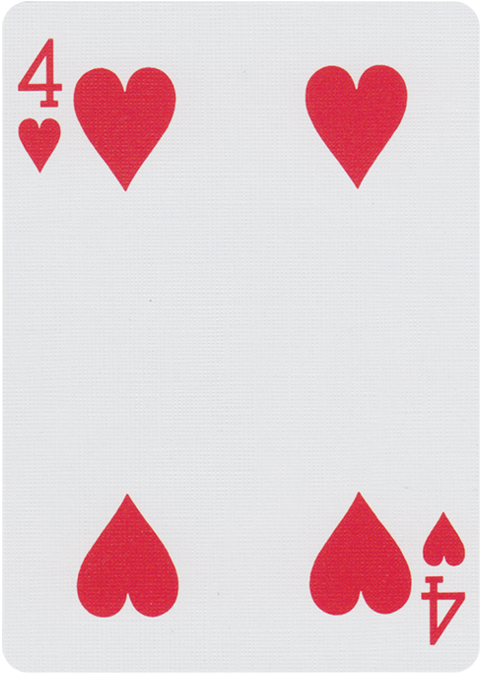 Playing Cards Marble Playing Cards 7 - Four Of Hearts Card (729x1024), Png Download
