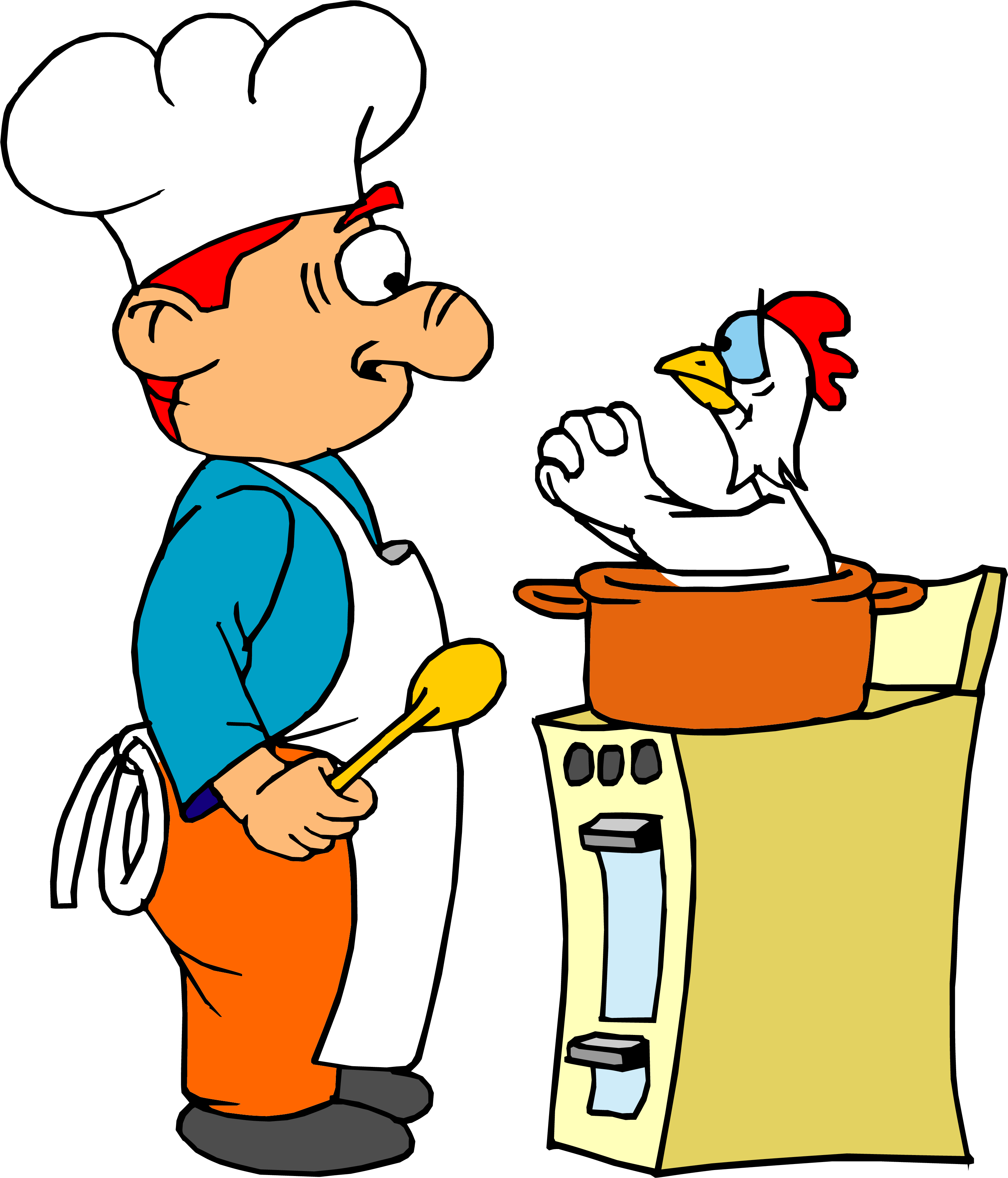 Chick Bbq Clipart - Funny Cooking Clip Art (3036x3547), Png Download