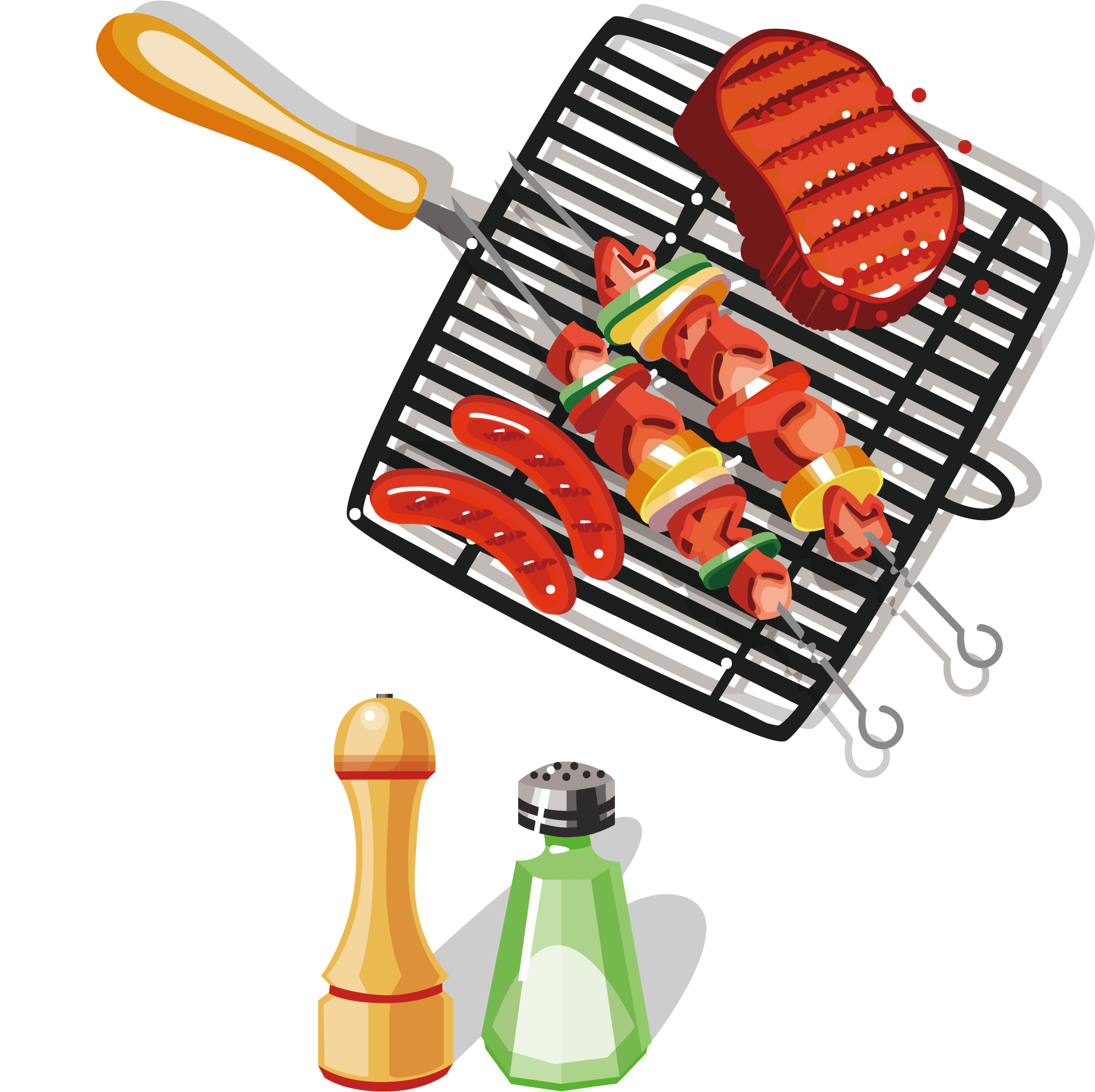 Grilled Food Clipart Grill Utensil - Ai 素材 烤肉 (2083x2083), Png Download