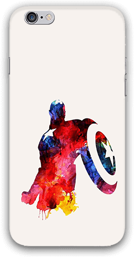 Water Color Captain America Iphone 6s Mobile Case - Captain America Water Paint (600x600), Png Download