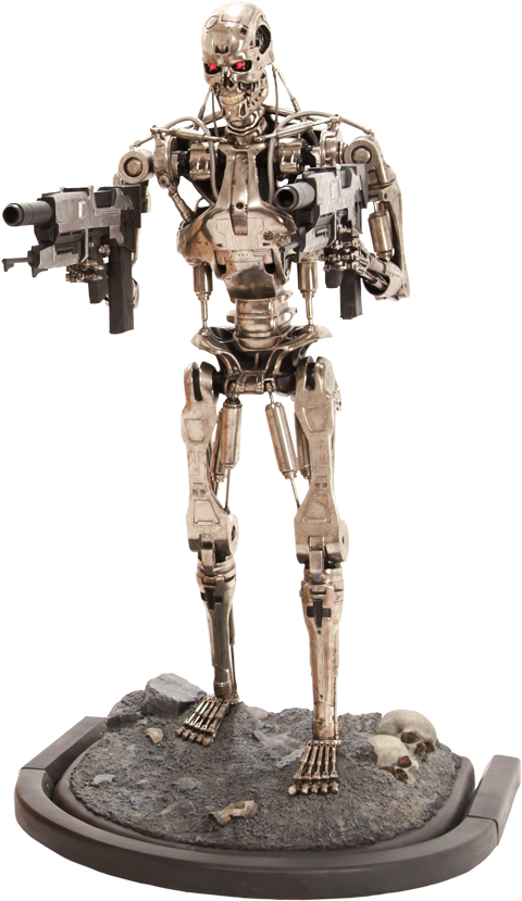 T 800 Endoskeleton Life Size Figure - Sideshow Terminator Life Size Statue (480x829), Png Download