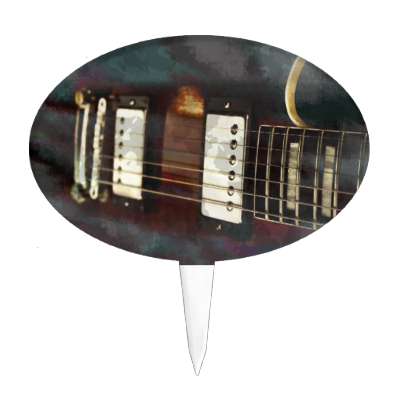 Guitar Electric Music Grunged Background Cake Pick - 3drose Guitar Grunged Background, Soft Coasters, Set (400x400), Png Download