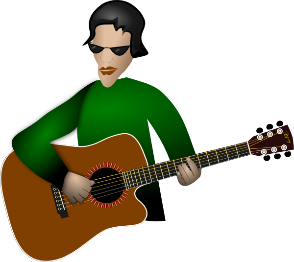 Play Guitar Clip Art At Clker - Playing Guitar In Clipart (600x535), Png Download
