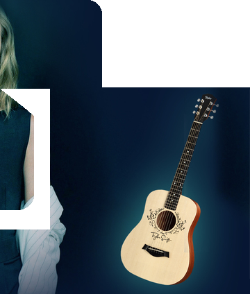 Click On The Box For Interactive View - Taylor Swift Acoustic Guitar (360x424), Png Download