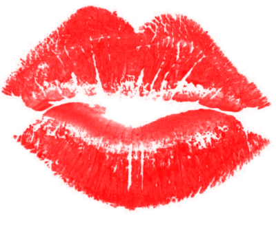 Red Lipstick Kiss Psd - Red Lipstick Kiss Png (400x330), Png Download