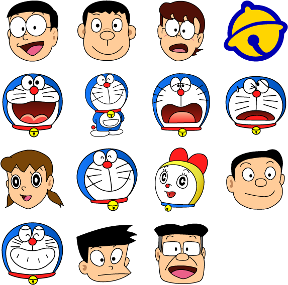 Doraemon Hd Icon Image - Doraemon And Friends Face (592x592), Png Download