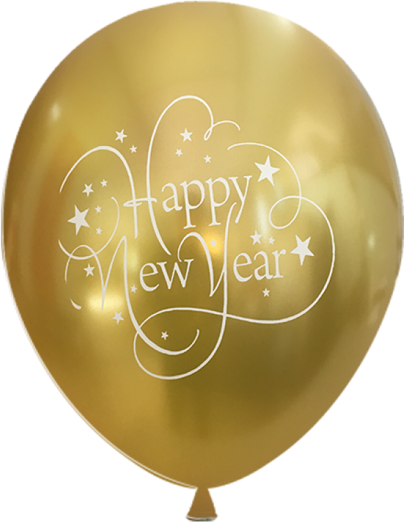 Balloons 12 Inch Happy New Year 15 Pack Metallic Colors - Calligraphy (800x800), Png Download