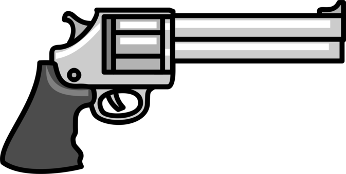 Clip Royalty Free Firearm Rifle Weapon Free Commercial - Revolver Clipart (673x340), Png Download