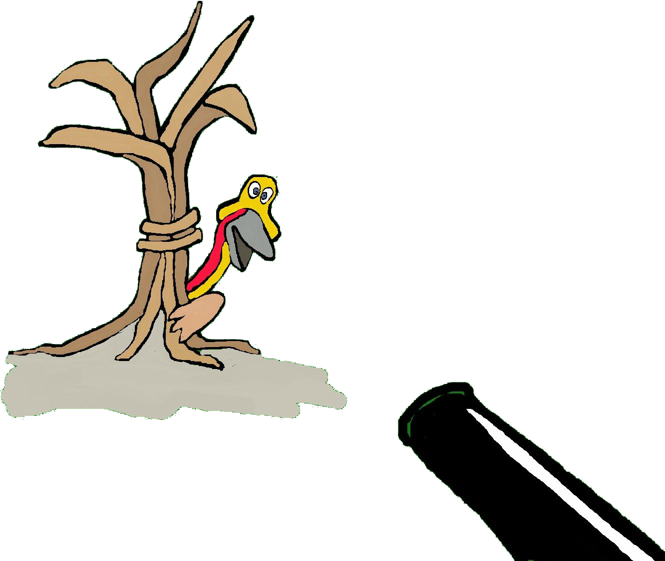 Hunted Turkey - Clip Art (1379x1139), Png Download