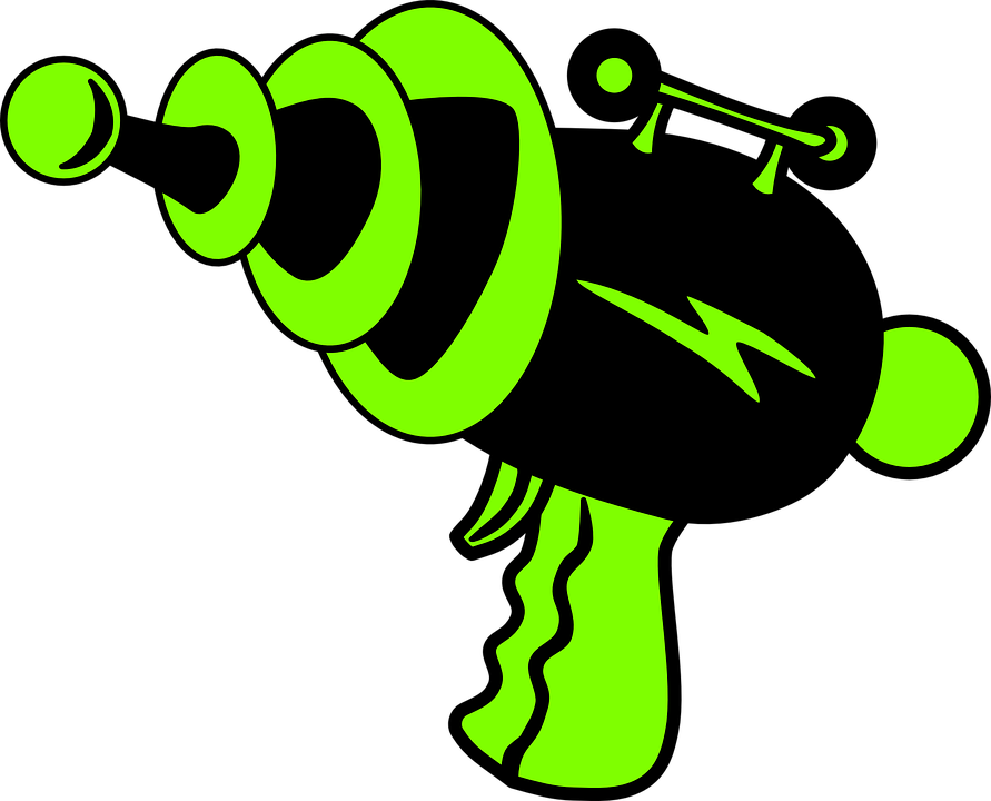 Ray Gun Green And Black No Shadow Clip Art At Clipart - Laser Tag Gun Clip Art (600x485), Png Download