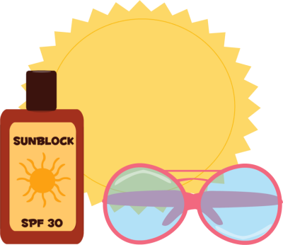 Sunglasses Clipart Sun Cream - Sun Protection Clip Art (400x346), Png Download