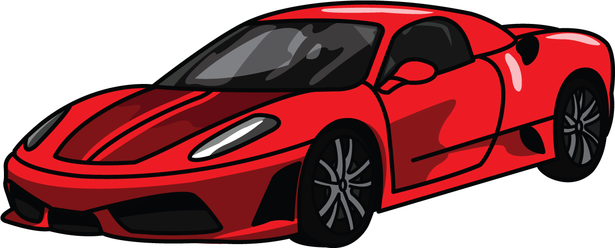 How To Draw Ferrari 360, Step By Step Drawing Tutorial - Draw Ferrari (1280x720), Png Download