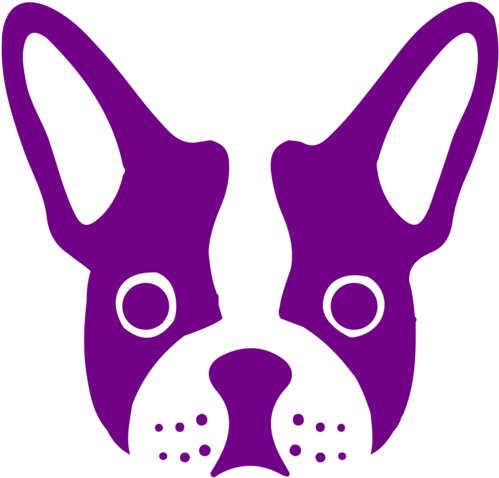 Bulldog Clipart Purple Cute Borders - Bulldog Brooch/ Dogs Brooches Collection (500x500), Png Download
