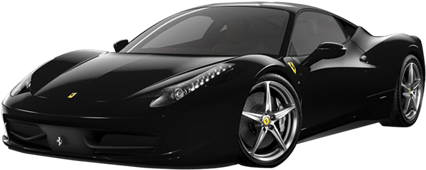 Black Ferrari Car Png Image - Ferrari 458 Italia (554x260), Png Download