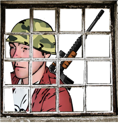 Cartoon Gun Crangle - Visual Arts (422x570), Png Download