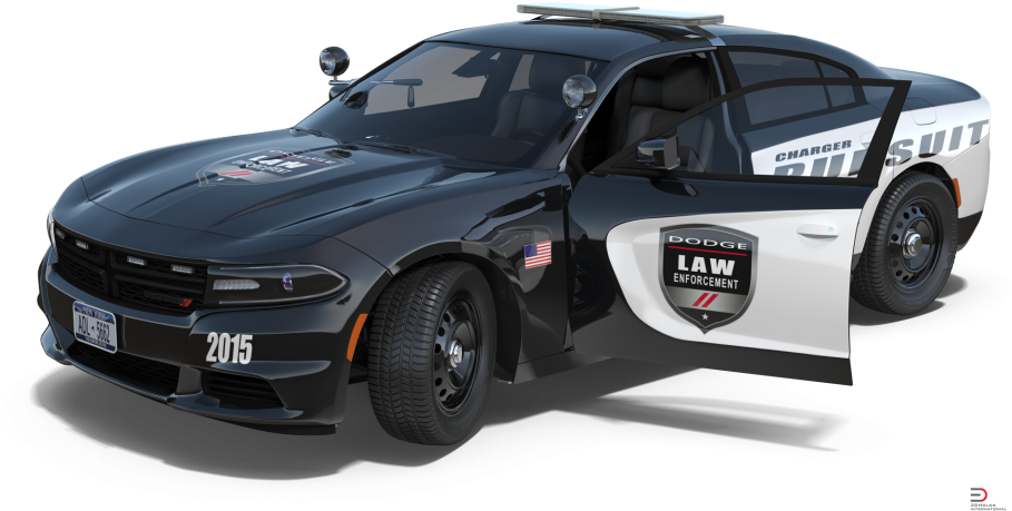 3 Dodge Charger Police Car Rigged Royalty-free 3d Model - Police Car 3d Free (920x517), Png Download