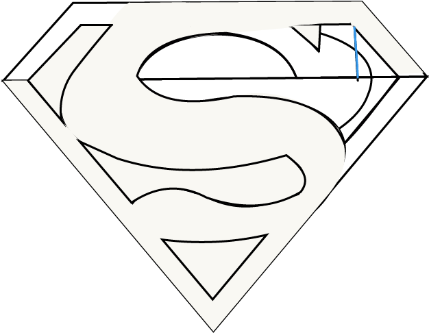 How To Draw Superman Logo Easy Step By Drawing Guides - Drawing (678x600), Png Download