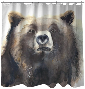 Bear Head Watercolor Painting Illustration Isolated - Painting (400x400), Png Download