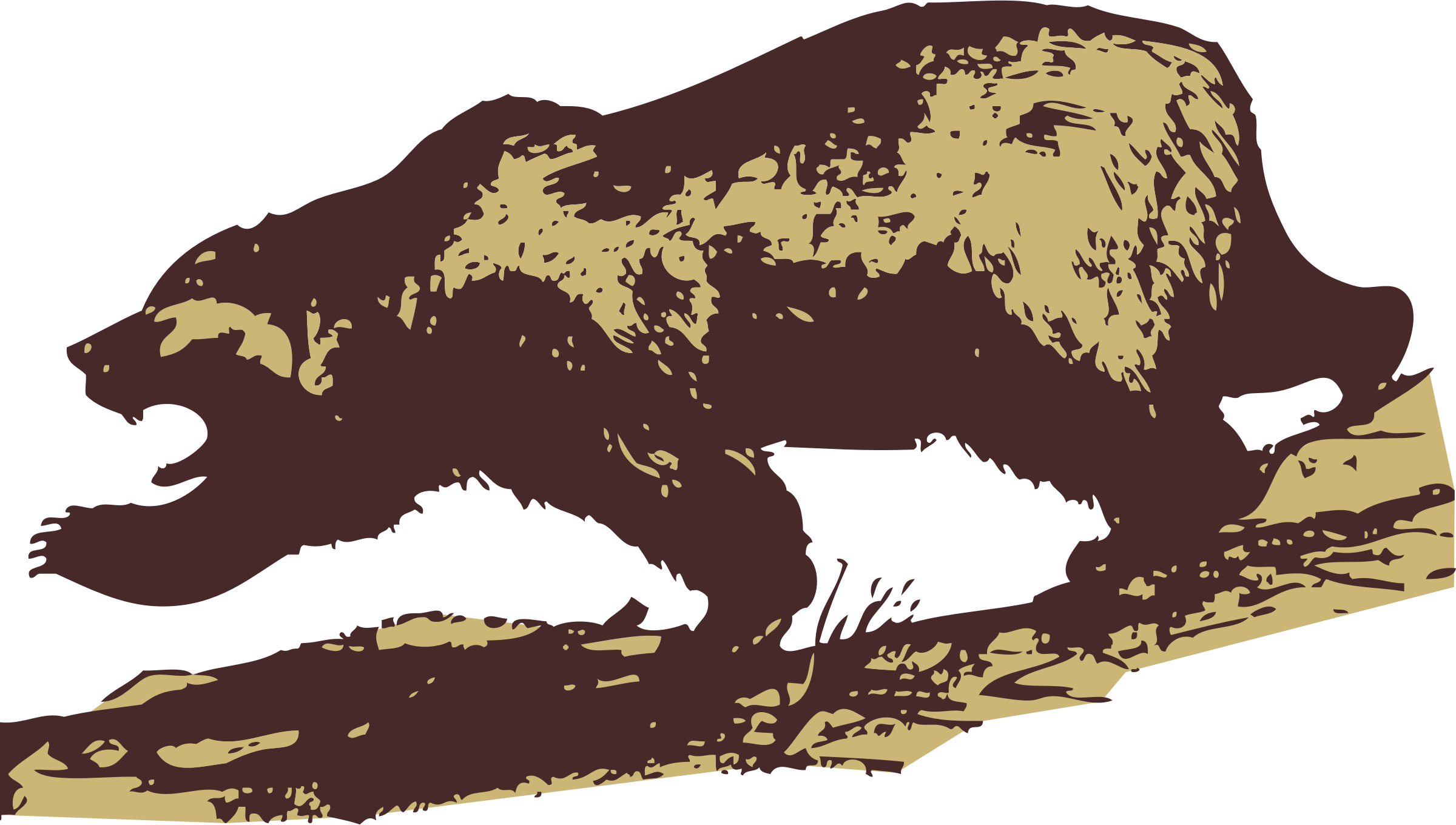 Attacking Bear Big Image Png - Grizzly Bear Clip Art (2400x1360), Png Download
