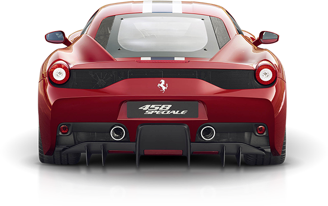 Technical Specifications - Ferrari 458 Back (646x428), Png Download