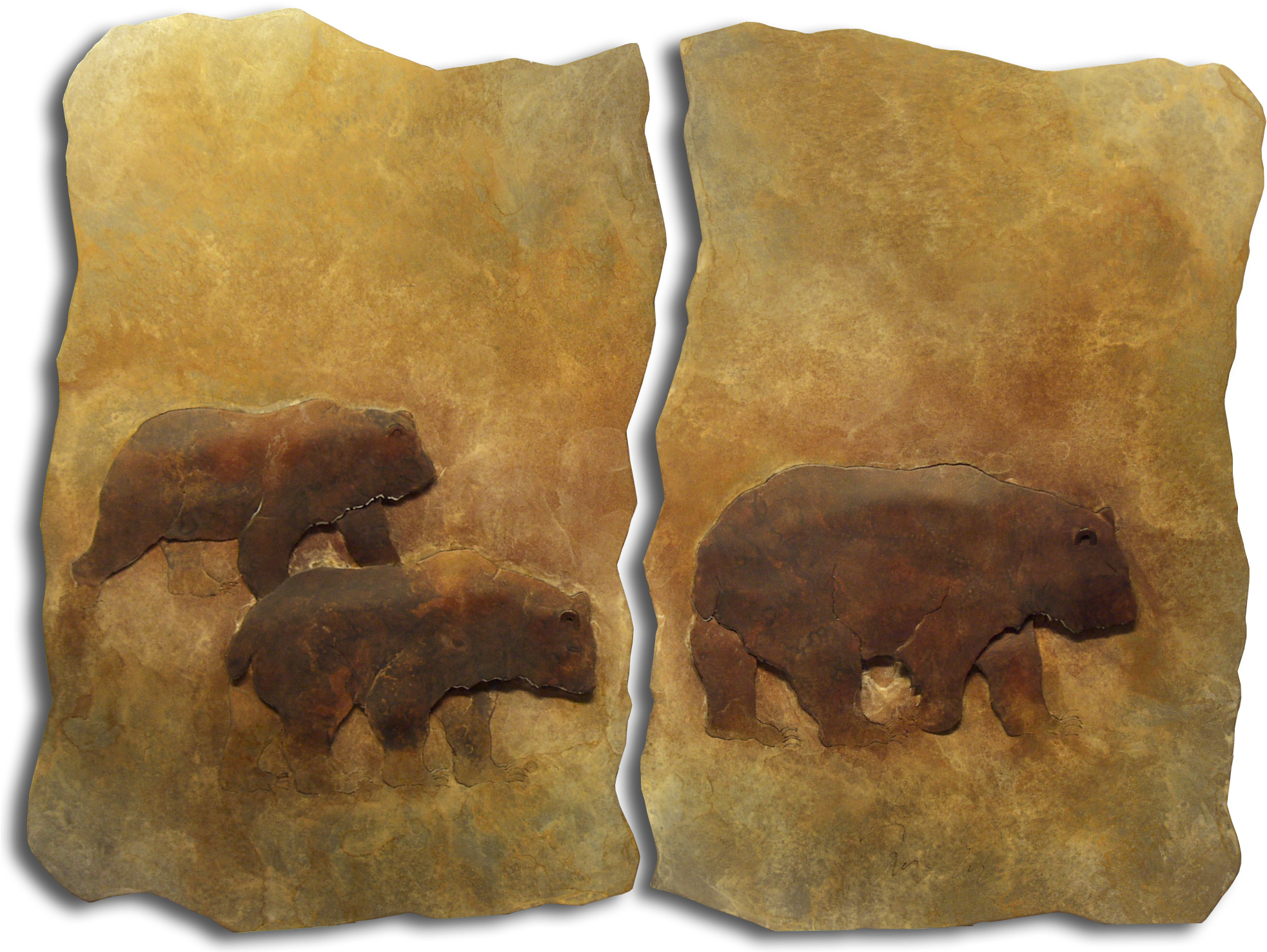 Brent & Luke Lawrence Bear Diptych Exposures International - Diptych (1976x1494), Png Download