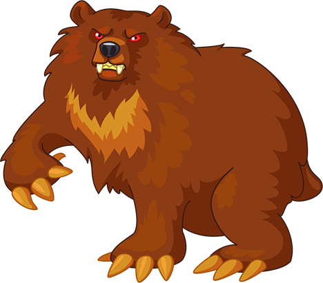 Grizzly Clipart Ferocious - Cartoon (468x411), Png Download