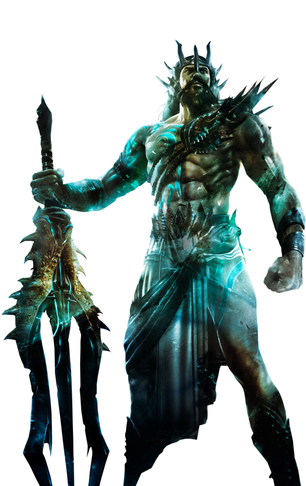 Kratos Transparent God War 2 Graphic Freeuse Library - God Of War Poseidon (801x996), Png Download