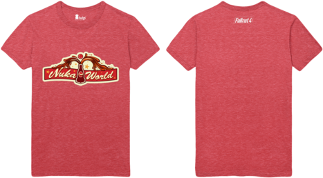 Nuka World Main Gate Heather Red T-shirt - Gb Eye Fallout Bottle And Cappy Collector Print (480x268), Png Download