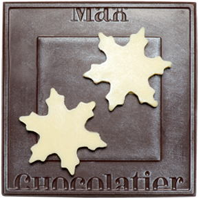 Handmade Winter Square Made Of Milk Chocolate Large - Maple Leaf (517x498), Png Download