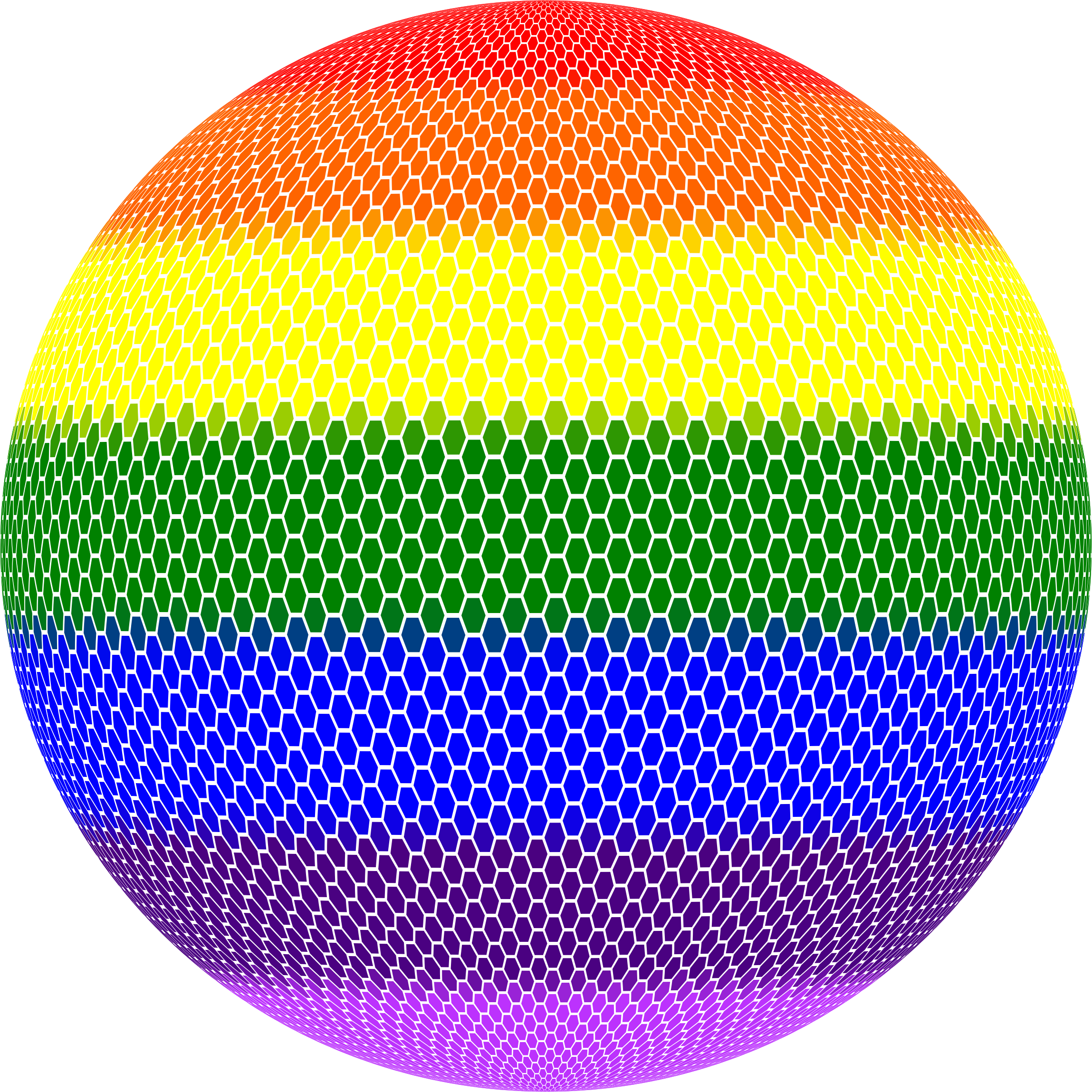 This Free Icons Png Design Of Hexagonal Mosaic Rainbow (2298x2298), Png Download