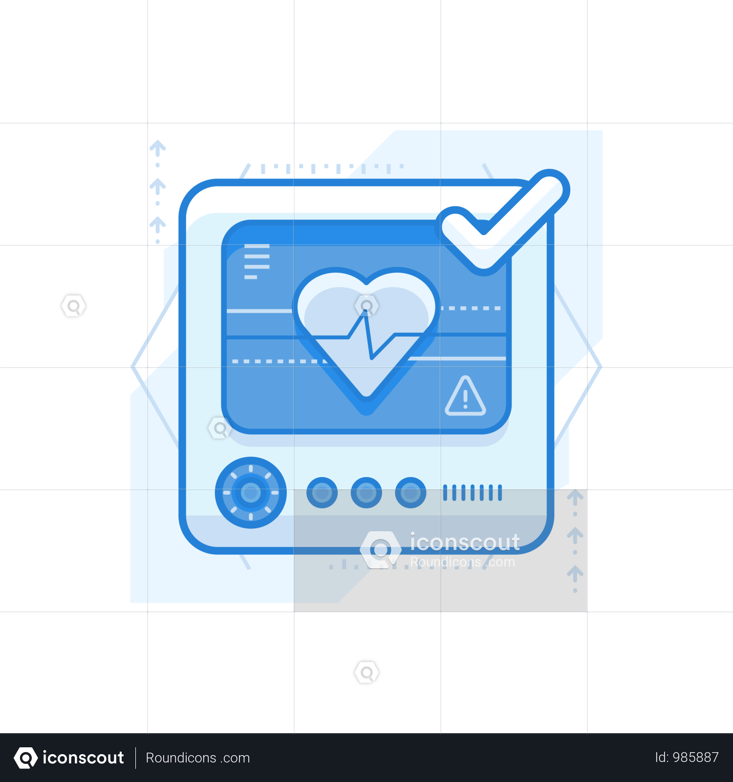 Heart Monitor - Heart (1500x1600), Png Download