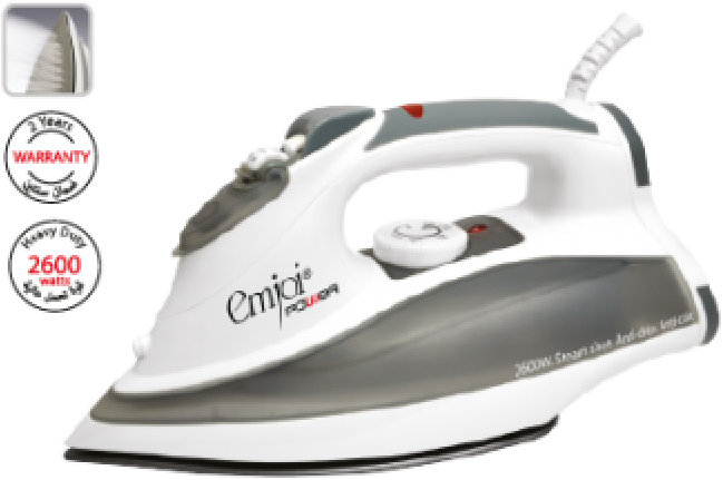 Emjoi Power Steam Iron 2600w (700x755), Png Download