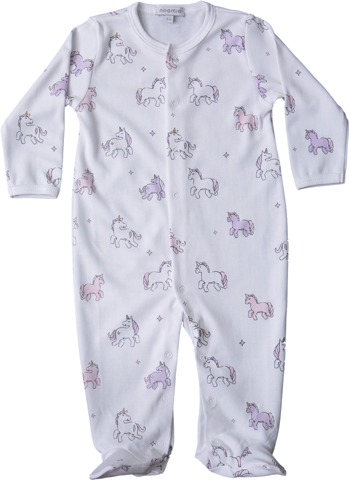 Pima Cotton Unicorn Footie (770x1155), Png Download