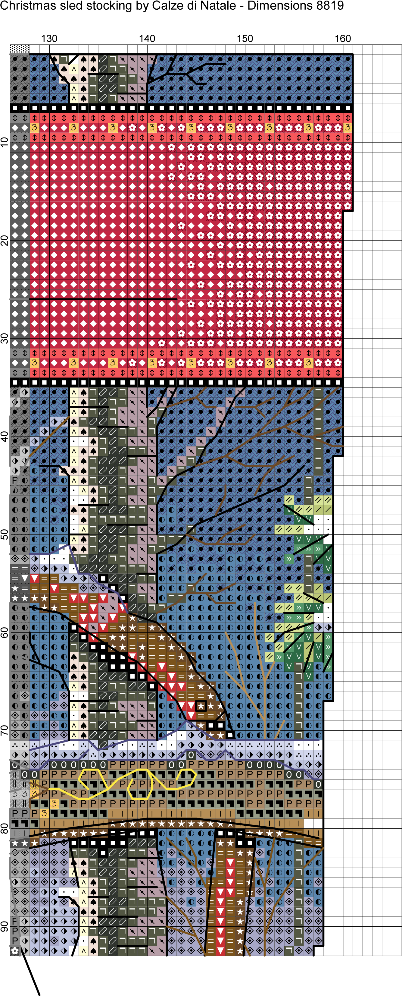 Christmas Sled Stocking (1382x3325), Png Download