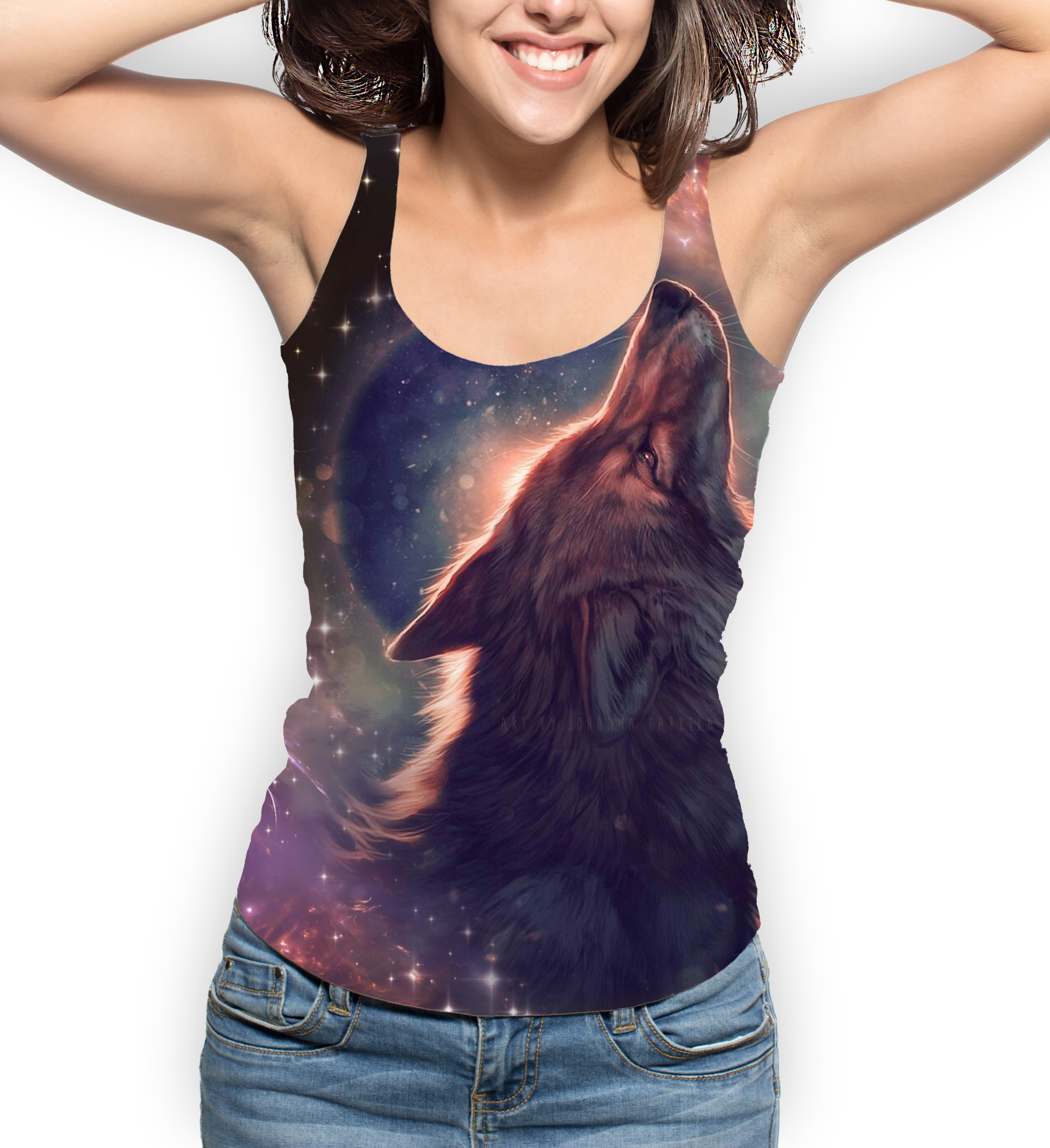 Wolf Art 3d Full Printing Women's Tank-top (2048x2240), Png Download