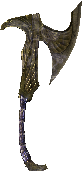 Elven War Axe Of Thunderbolts Skyrim Wiki Png Elven (688x688), Png Download