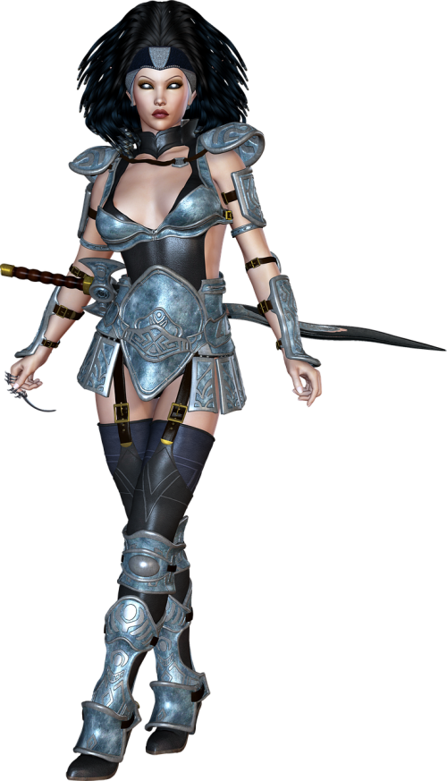 Female Warrior Png (500x873), Png Download