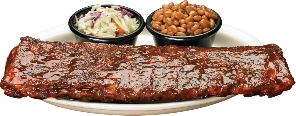 Plate Of Bbq Png (972x383), Png Download