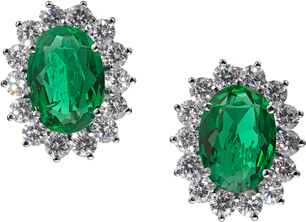 Catherine Omega Clip On Earrings Green (1200x1200), Png Download