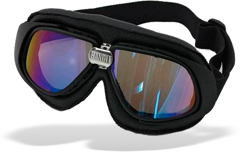 Bandit Classic Motorcycle Goggles Black Irridium Lense (800x800), Png Download