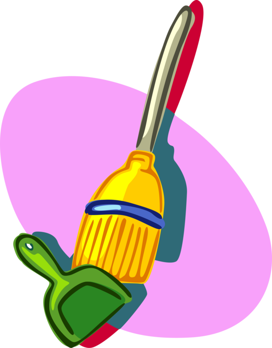 Broom And Dust Pan (548x700), Png Download