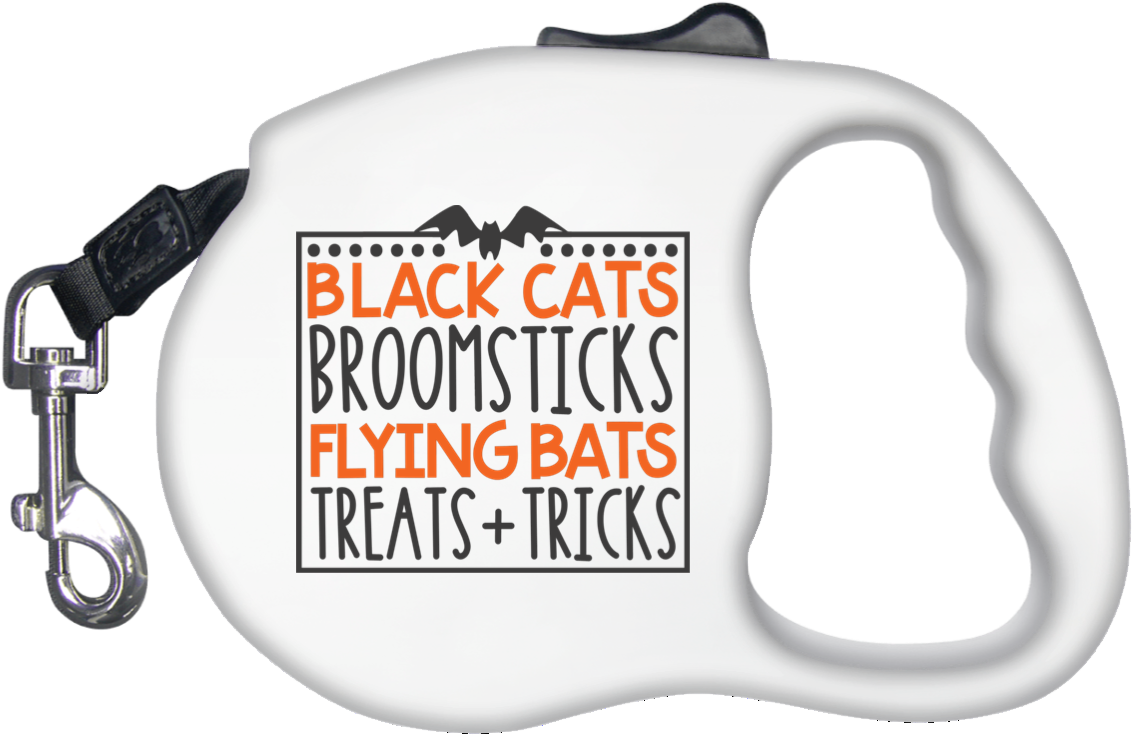 Black Cats Broomsticks Retractable Dog Leash- Pets (1155x1155), Png Download