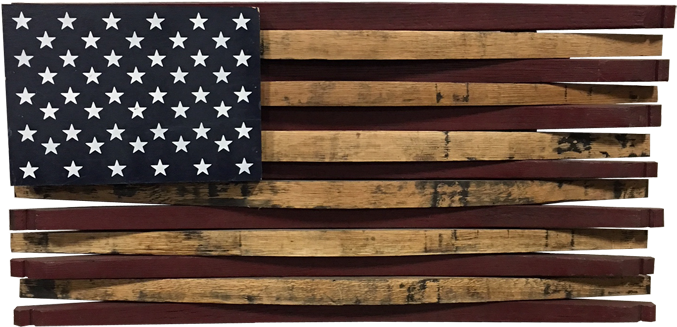 Bourbon Barrel Stave American Flag (720x720), Png Download